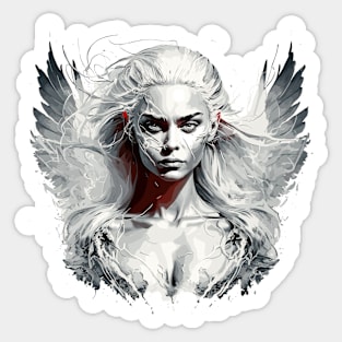 Woman Beauty Portrait Fantasy Painting Wild Life Adventure Sticker